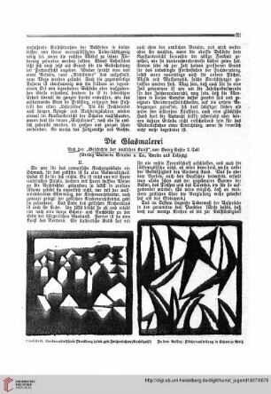 N.F. 7.1927 S. 65-68: Die Glasmalerei, [2] : aus der Geschichte der deutschen Kunst
