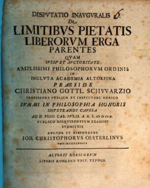 Disp. inaug. de limitibus pietatis liberorum erga parentes