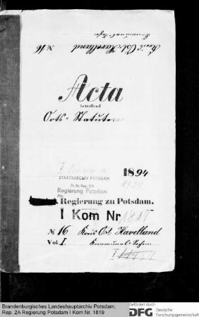 Ortsstatuten im Kreis Osthavelland