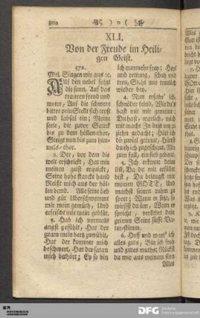 XLI. Von der Freude im Heiligen Geist.