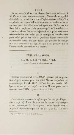 Étude sur la sphère.
