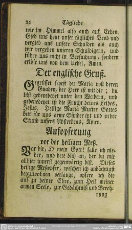 Aufopferung vor der heiligen Meß