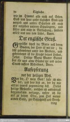 Aufopferung vor der heiligen Meß