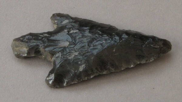 Arrowhead made from obsidian