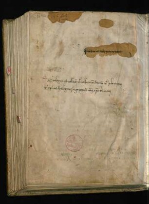 Besitzeinträge und Zeichnung (Gesicht eines bärtigen Alten, 15. Jh.)