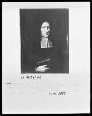 Bildnis des Giessener Universitätsprofessors Johann Heinrich Mayus der Ältere