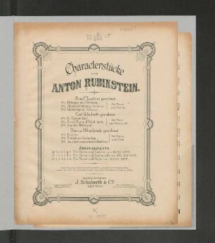 No. 8: 3 morceaux : pour piano & violon ; (Characterstücke) ; op. 11