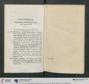 Dritte Abtheilung. Orientalische Darstellungen älterer und späterer Zeit