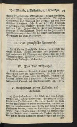 III. Das Französische Untergericht.