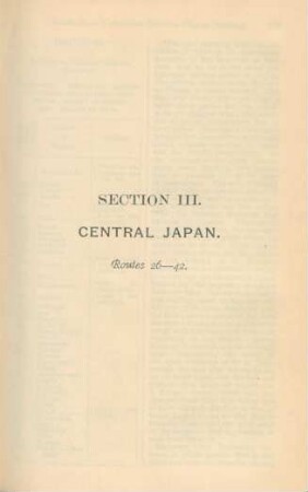 Section III. Central Japan. Routes 26-42