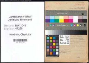 Entnazifizierung Charlotte Heidrich , geb. 25.11.1911 (Lehrerin)