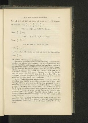 § 12. Elektrolytische Aequivalente.