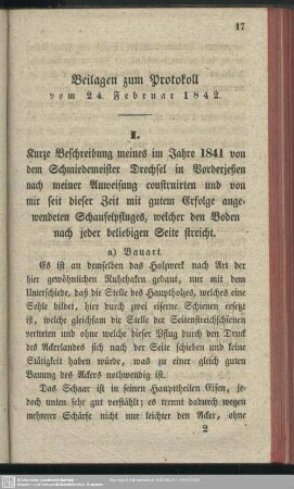 Beilagen zum Protokoll vom 24. Februar 1842