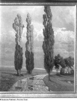 Nach dem Gewitter, Landschaft bei Volkersdorf. Öl, 1941
