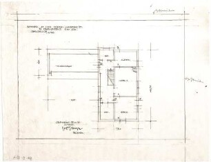 Gsaenger, Gustav; München - Obermenzing; Landhaus Dr. H. Dobner - Entwurf (Grundriss OG)