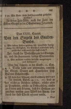Das XXIII. Capitel. Von den Siegeln des Gnaden-Bundes.