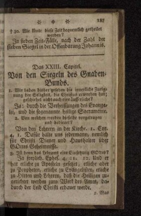 Das XXIII. Capitel. Von den Siegeln des Gnaden-Bundes.