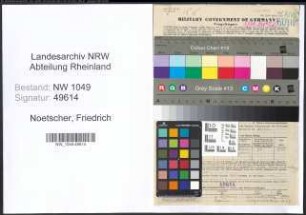 Entnazifizierung Friedrich Noetscher , geb. 19.07.1890 (Professor)