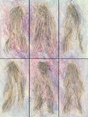 Figuren auf Blaurot