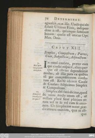 Caput XIII. Simplex, Compositum; Partes, Unio, Subiectum, Adiunctum.