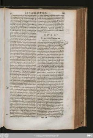Sectio XIV. De investitura Ministrorum.