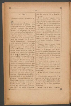 Ateneo : Al señor Carlos E. Zuberbühler