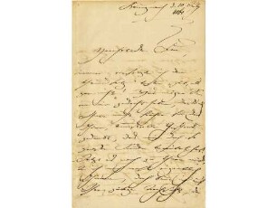 Originalbrief Clara Schumanns an Alwine Schroedter, geschrieben in Kreuznach