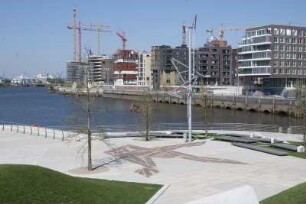 Hafencity Hamburg, Blick auf die Baustelle am Dalmannkai. 05.05.2008