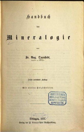 Handbuch der Mineralogie