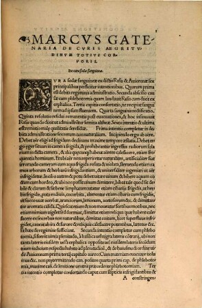 M. Gatenariae Svmmi Medici Omnes, Qvos Scripsit, Libri, Artis Opera Exercentibus utilissimi adeoq[ue] necessarij ...