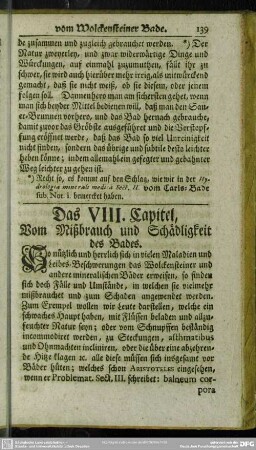 Das VIII. Capitel, Vom Mißbrauch und Schädligkeit des Bades