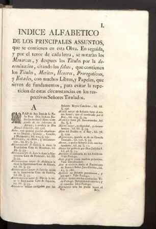 Indice alfabetico de los principales assuntos
