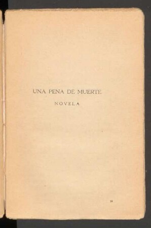 Una pena de muerte : Novela