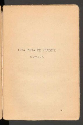 Una pena de muerte : Novela