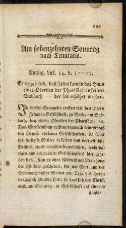 661-674, Am siebenzehnten Sonntag nach Trinitatis.