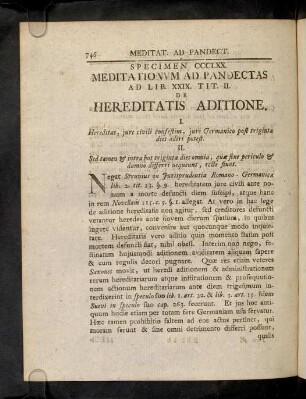 746-753, Sp. 370. De Hereditatis aditione