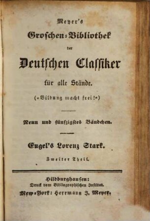 Johann Jacob Engel, 3. Lorenz Stark