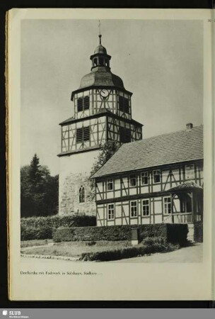 Dorfkirche mit Fachwerk in Sülzhayn, Südharz ...