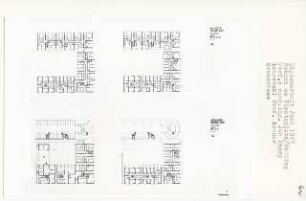 Wohnen am Vinetaplatz, Berlin-Wedding (Diplomarbeit bei Willy Kreuer): Grundrisse 1:200