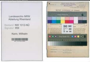 Entnazifizierung Wilhelm Kenn , geb. 18.03.1900 (Sparkassenbeamter)