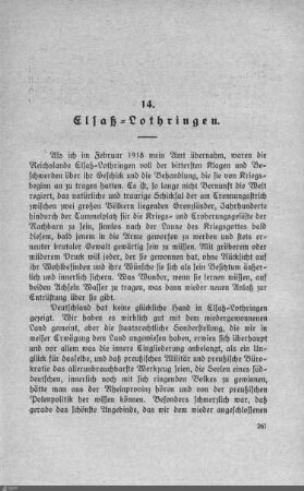 14. Elsaß-Lothringen.