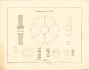 Thiersch, August ; Studienarbeiten - Zylindrische gusseiserne Bäder (Ansichten, Schnitte, Details)