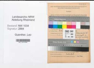 Entnazifizierung Leo Guenther , geb. 25.05.1917 (Oberleutnant)