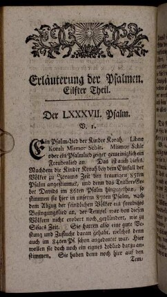 Der LXXXVII. Psalm.