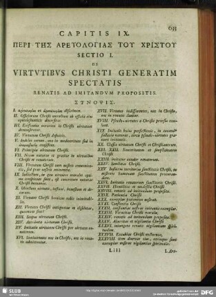 Capitis IX. Peri Tēs Aretologias Tu Christu