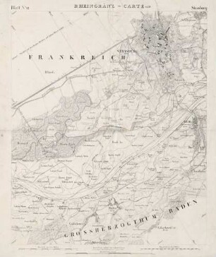 Rheingränz-Carte 1852. Blatt Nr. 12 Strasburg