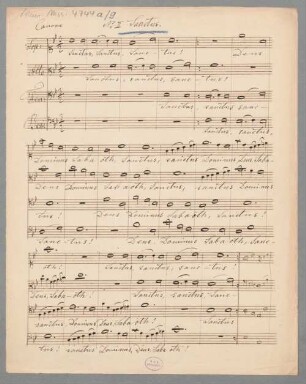 Sanctus in B-dur JWV 156 - BSB Mus.ms. 4744 a-9