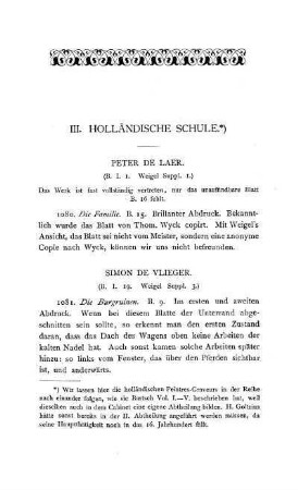 III. Holländische Schule