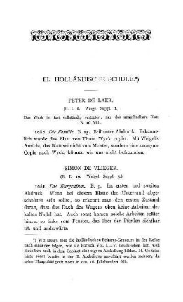 III. Holländische Schule