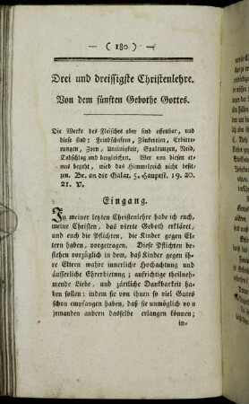 Drei und dreissigste Christenlehre. Von dem fünften Gebothe Gottes.
